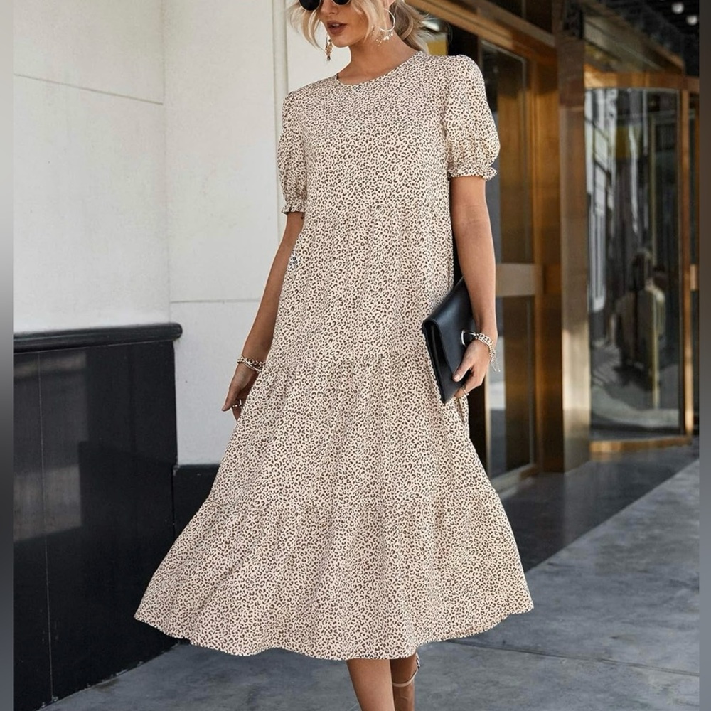Cheetah Patterned Maxi Dress